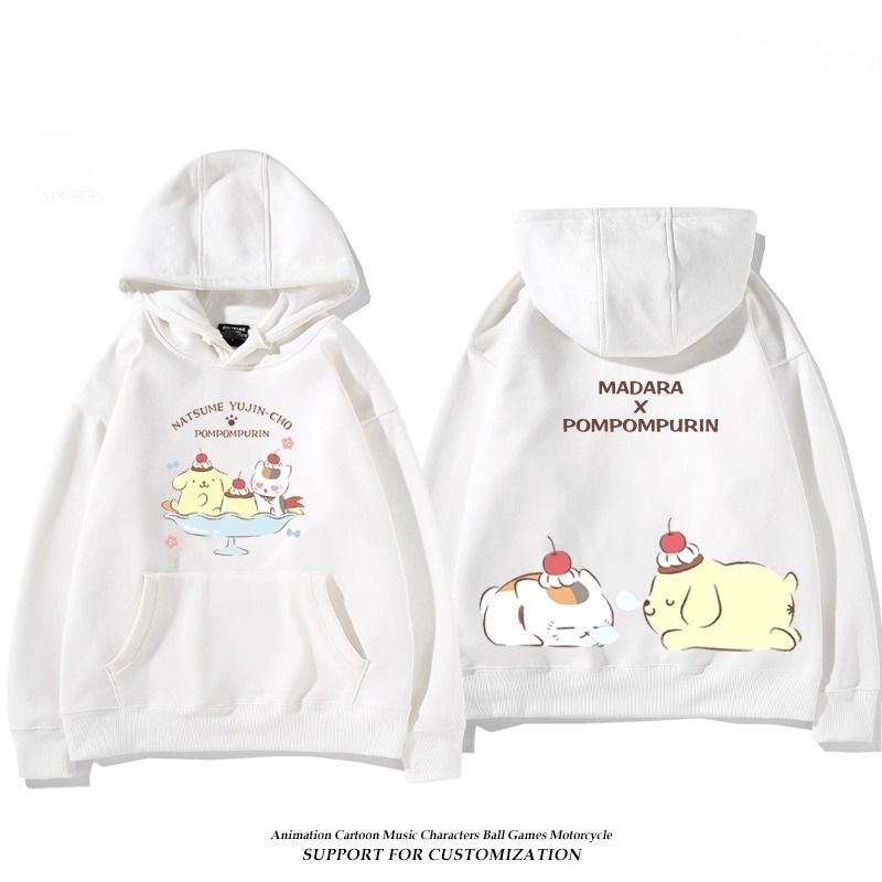 夏目友人帳貓咪老師X三麗鷗新款 親子情侶男女連帽衛衣