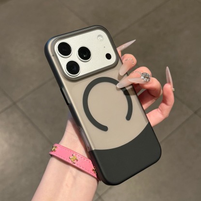 IPhone系列 高級感磨砂膚感上下拼接Magsafe磁吸手機殼