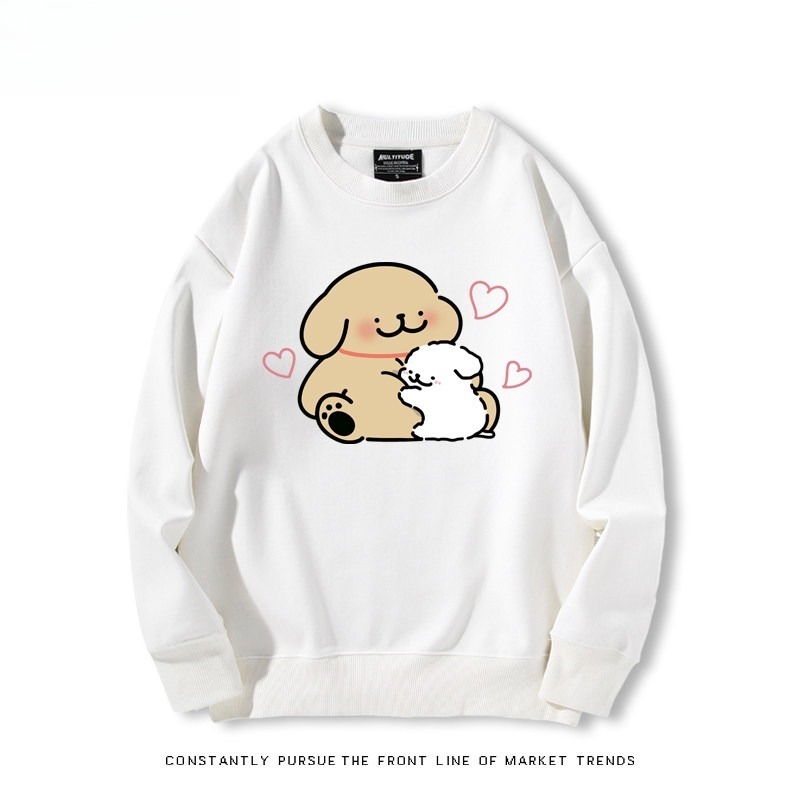 線條小狗 聯名親子情侶裝 圓領長袖