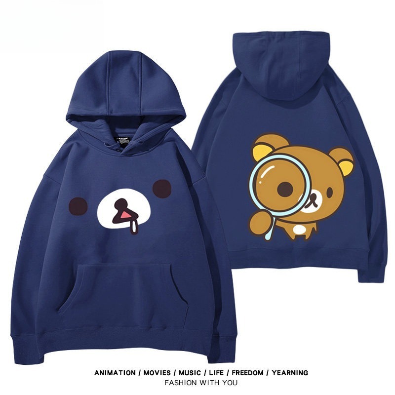 日系拉拉熊 聯名衛衣新款 親子情侶裝連帽衛衣