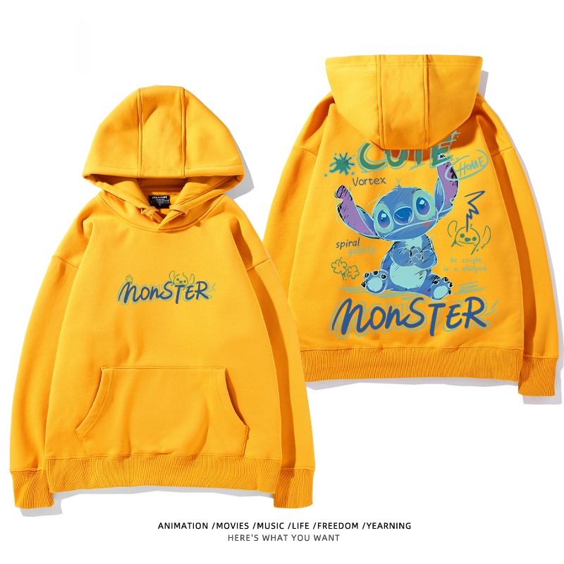 馴龍高手聯名史迪仔新款 親子情侶男女款連帽衛衣