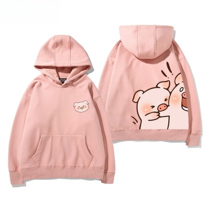 LuLu豬新款 親子情侶男女連帽衛衣