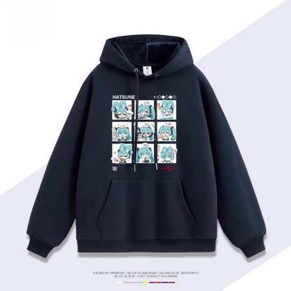 初音未來 聯名衛衣2025秋冬新款 親子情侶裝連帽衛衣