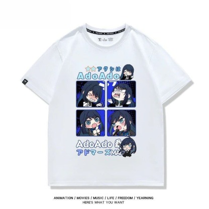 Ado歌手 2026親子情侶男女同款 印花短袖T恤