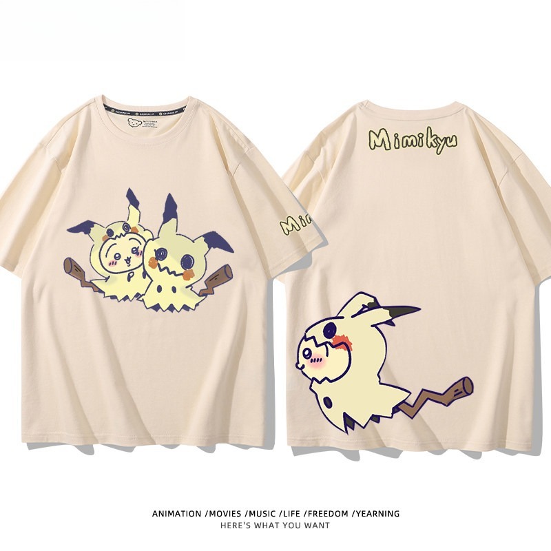 Chiikawa X 寶可夢 2026親子情侶男女同款 印花短袖T恤