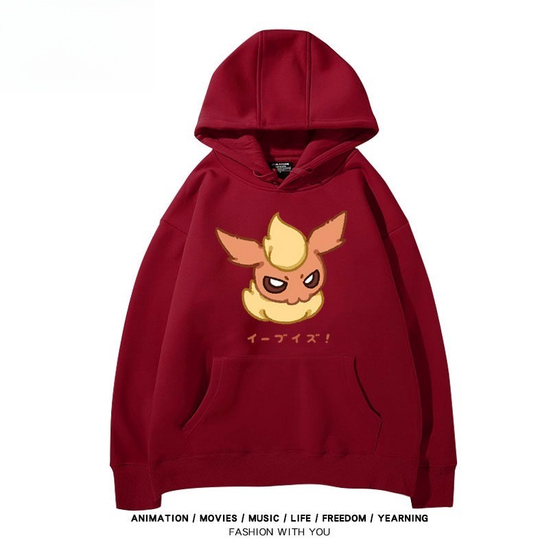 寶可夢伊布家族 聯名衛衣秋冬新款親子情侶裝連帽衛衣