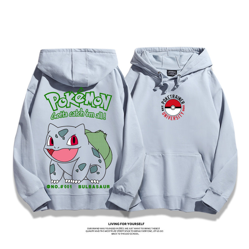寶可夢聯名衛衣2023秋冬新款親子情侶裝薄絨款連帽衛衣
