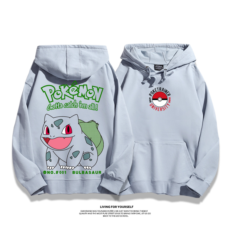 寶可夢聯名衛衣2023秋冬新款親子情侶裝薄絨款連帽衛衣