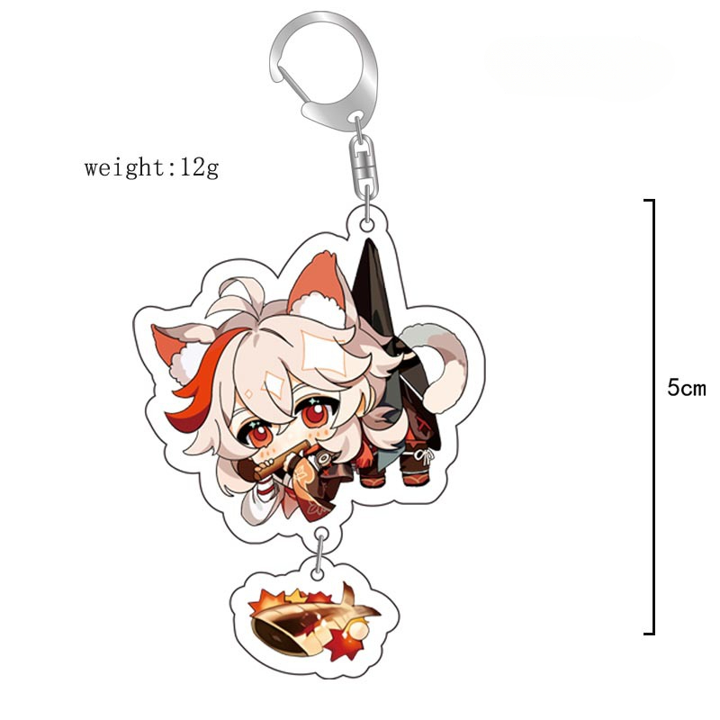 原神八重神子魈可莉刻晴亞克力萬葉熒七七鍾離亞力克鑰匙扣掛飾【單買三件起送】
