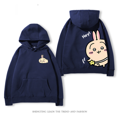 chiikawa 2024秋冬新款親子情侶裝薄絨款連帽衛衣