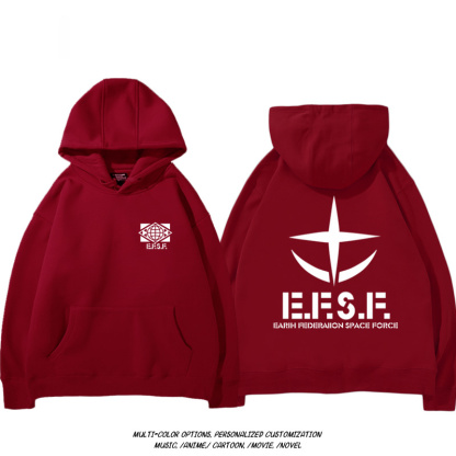 機動戰士高達扎古吉翁 聯名衛衣2024秋冬新款親子情侶裝薄絨款連帽衛衣