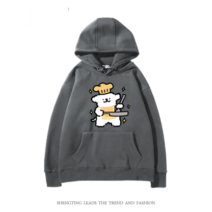 線條小狗 聯名衛衣2024秋冬新款親子情侶裝薄絨款連帽衛衣