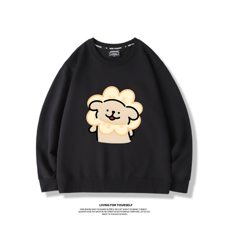 線條小狗2023親子情侶裝 圓領長袖