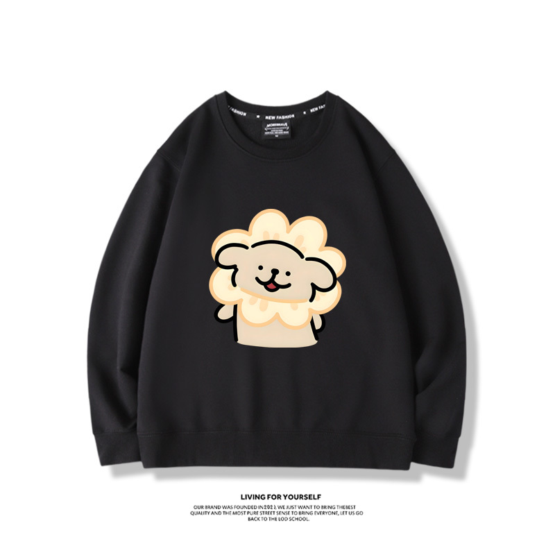 線條小狗2023親子情侶裝 圓領長袖