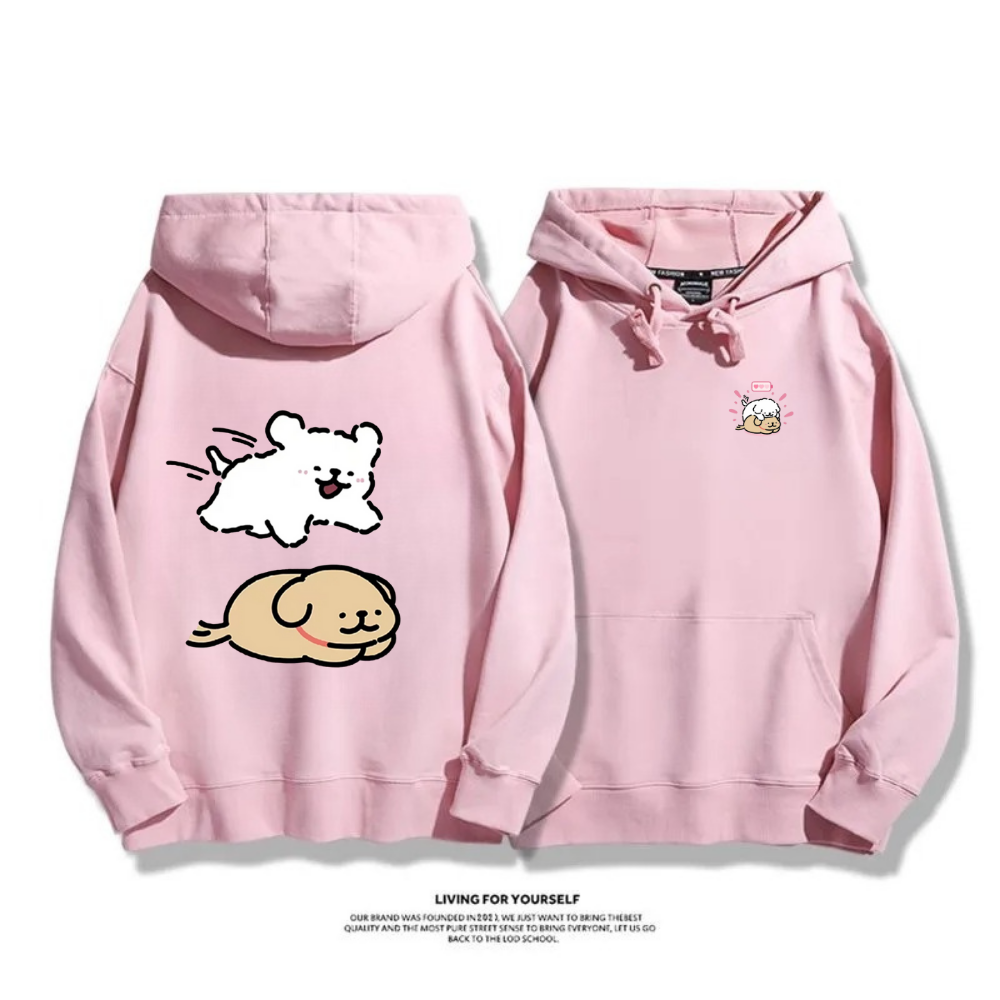 線條小狗 2025秋冬新款 親子情侶男女連帽衛衣