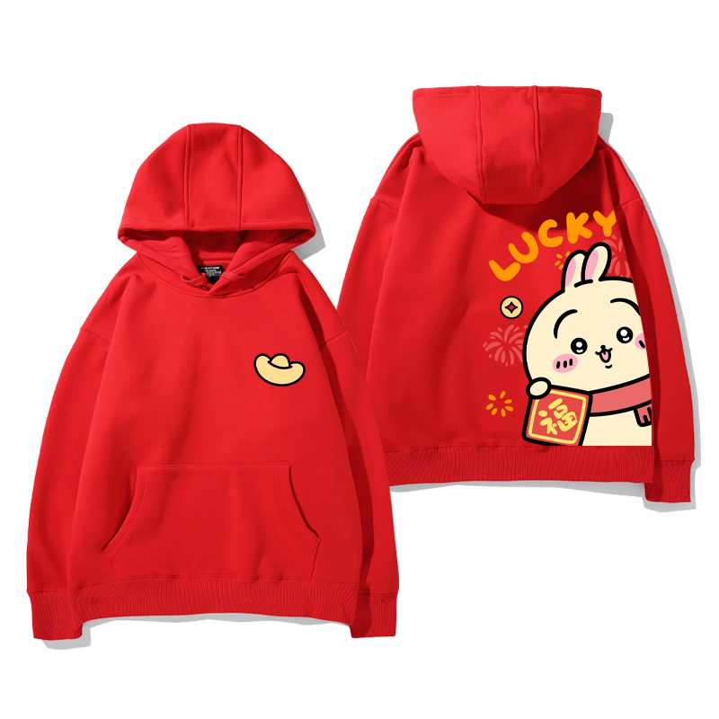 chiikawa 2024秋冬新款親子情侶裝薄絨款連帽衛衣