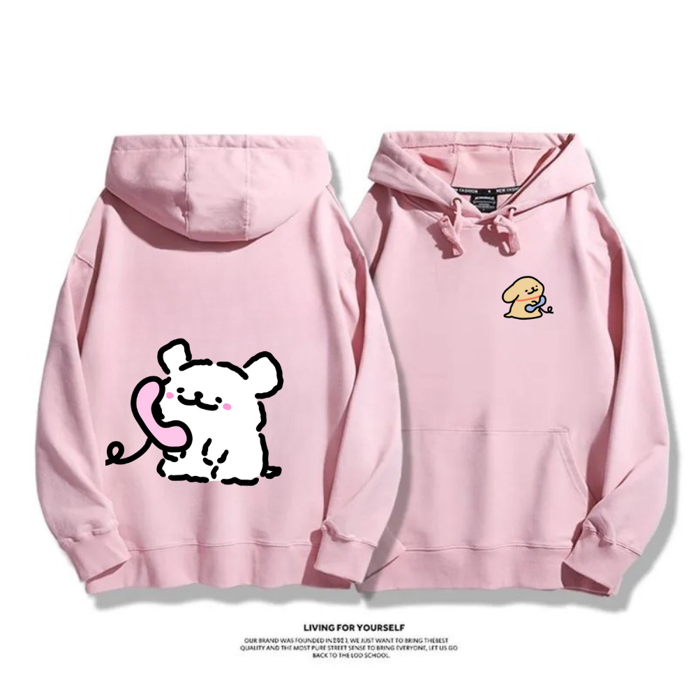 線條小狗 2025秋冬新款 親子情侶男女連帽衛衣