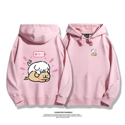 線條小狗 2025秋冬新款 親子情侶男女連帽衛衣