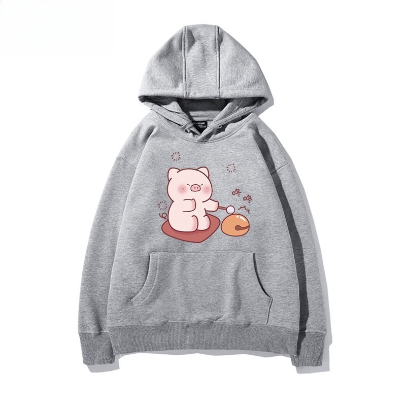 LULU豬 聯名衛衣新款 親子情侶裝連帽衛衣