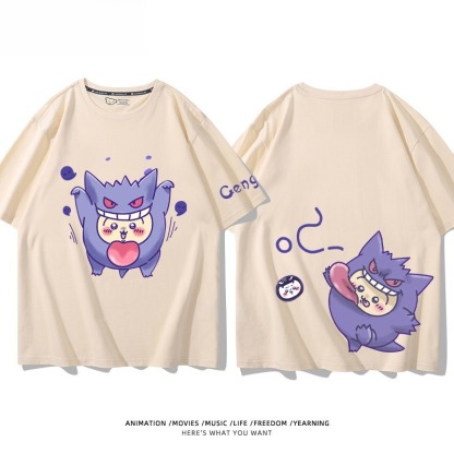 Chiikawa X 寶可夢 2026親子情侶男女同款 印花短袖T恤