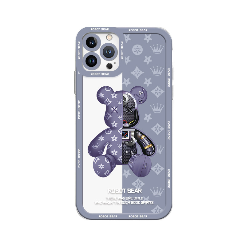 蘋果 系列歐美潮牌暴力熊天使眼透明防摔軟殼