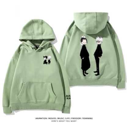 咒術迴戰聯名衛衣2024秋冬新款親子情侶裝薄絨款連帽衛衣