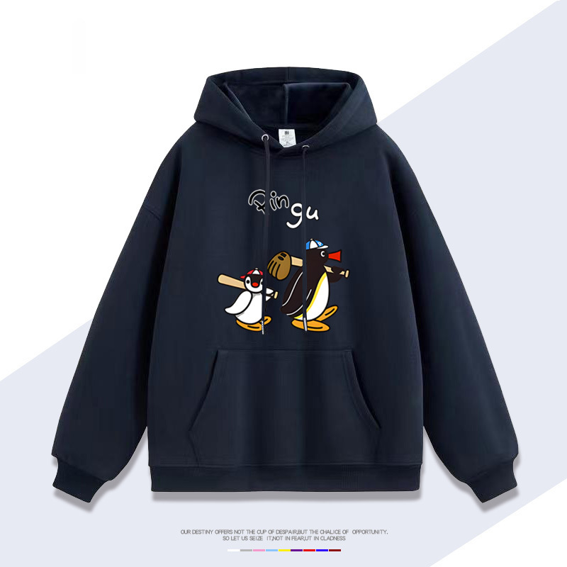 企鵝家族pingu 聯名衛衣2025秋冬新款 親子情侶裝連帽衛衣