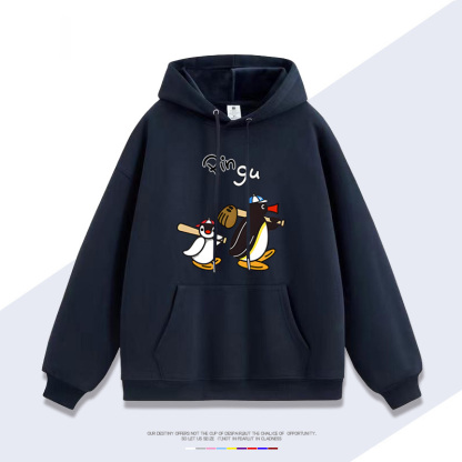 企鵝家族pingu 聯名衛衣2025秋冬新款 親子情侶裝連帽衛衣