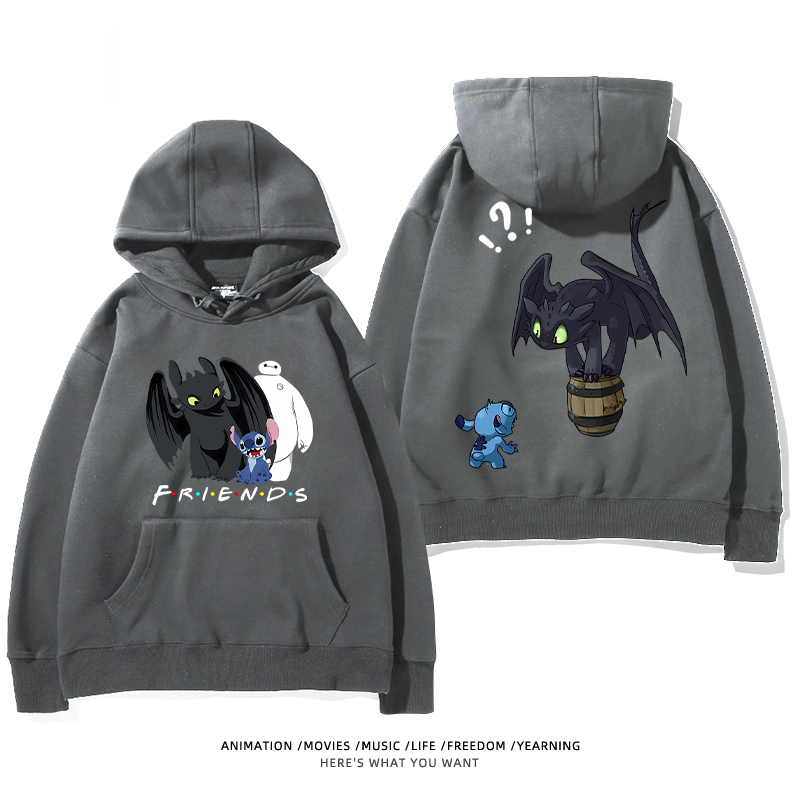 馴龍高手 聯名衛衣2024秋冬新款親子情侶裝薄絨款連帽衛衣