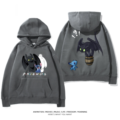 馴龍高手 聯名衛衣2024秋冬新款親子情侶裝薄絨款連帽衛衣