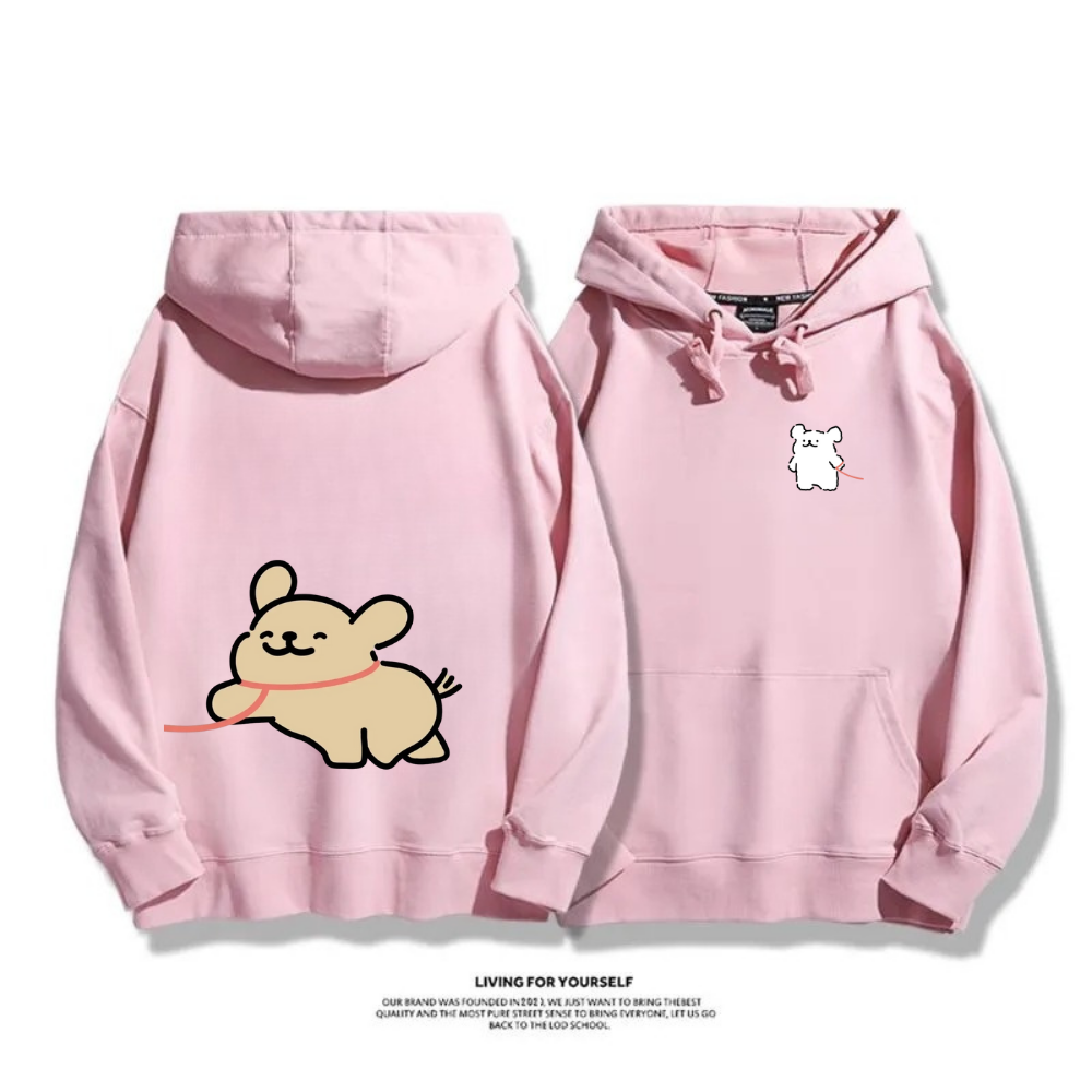 線條小狗 2025秋冬新款 親子情侶男女連帽衛衣