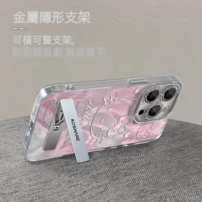 全包閃鑽鏡頭支架 羽紗系列手機殼