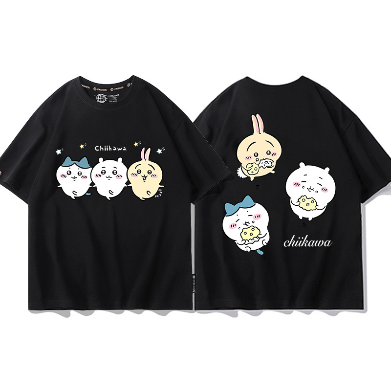 Chiikawa聯名衛衣2024秋冬新款親子情侶裝薄絨款連帽衛衣