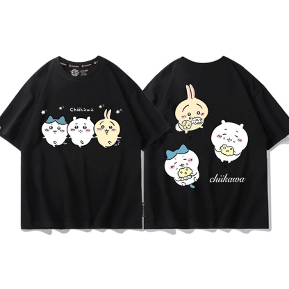 Chiikawa聯名衛衣2024秋冬新款親子情侶裝薄絨款連帽衛衣