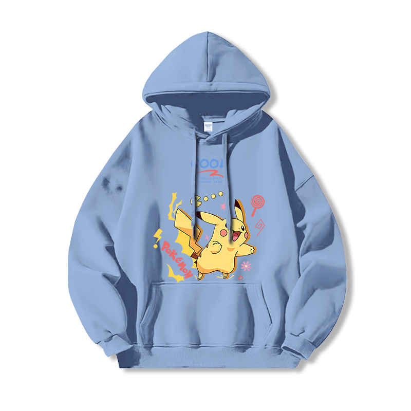 寶可夢 聯名衛衣2024秋冬新款親子情侶裝薄絨款連帽衛衣