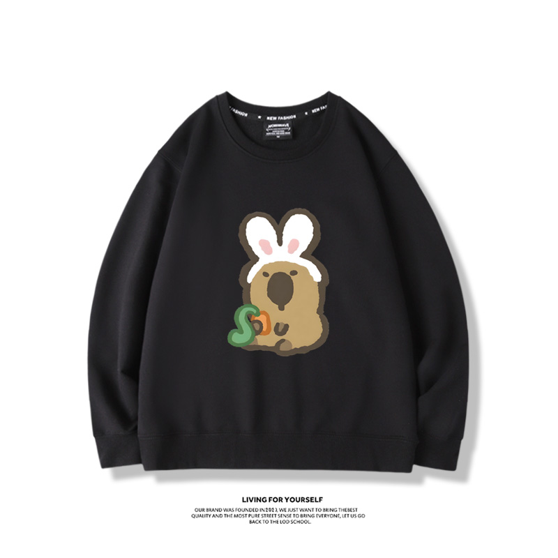 卡皮巴拉水豚2024親子情侶裝 圓領長袖