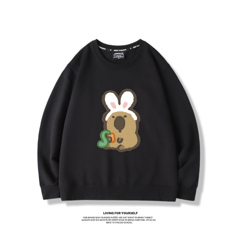 卡皮巴拉水豚2024親子情侶裝 圓領長袖