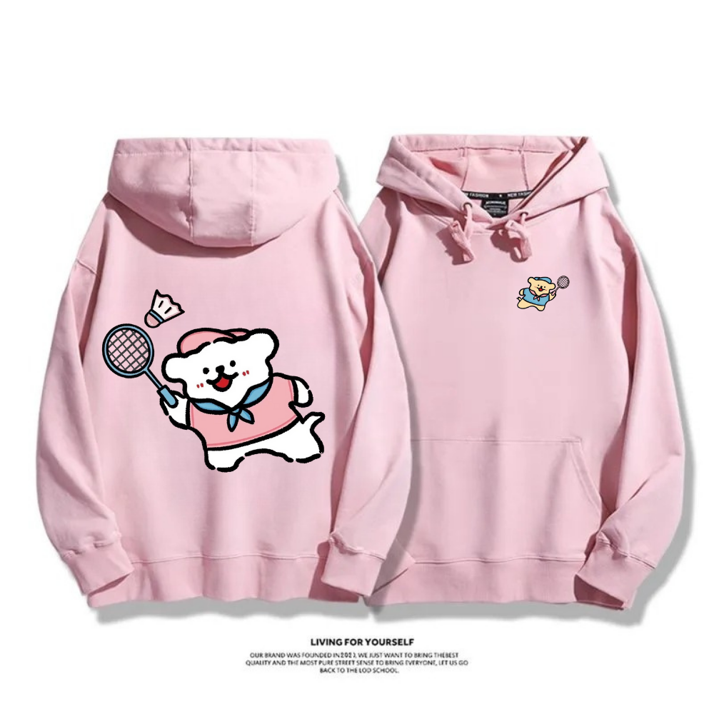 線條小狗 2025秋冬新款 親子情侶男女連帽衛衣