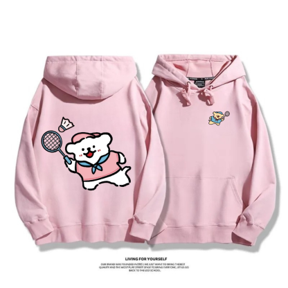 線條小狗 2025秋冬新款 親子情侶男女連帽衛衣