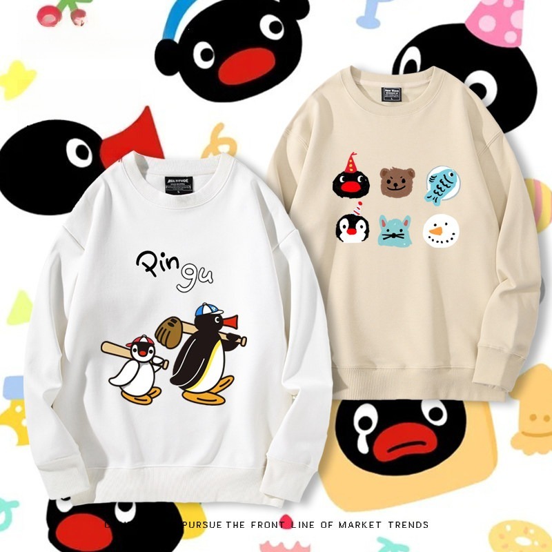 pingu 聯名親子情侶裝 圓領長袖