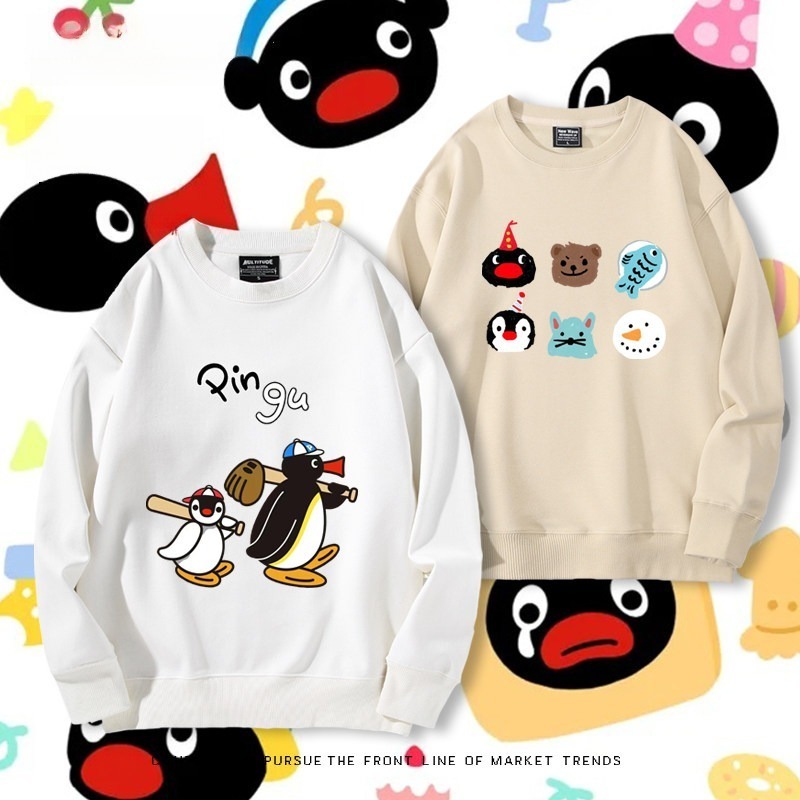 pingu 聯名親子情侶裝 圓領長袖