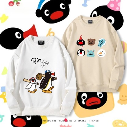 pingu 聯名親子情侶裝 圓領長袖