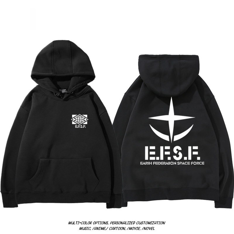 機動戰士高達扎古吉翁 聯名衛衣2024秋冬新款親子情侶裝薄絨款連帽衛衣