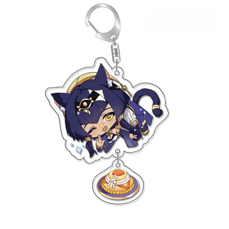原神八重神子魈可莉刻晴亞克力萬葉熒七七鍾離亞力克鑰匙扣掛飾【單買三件起送】