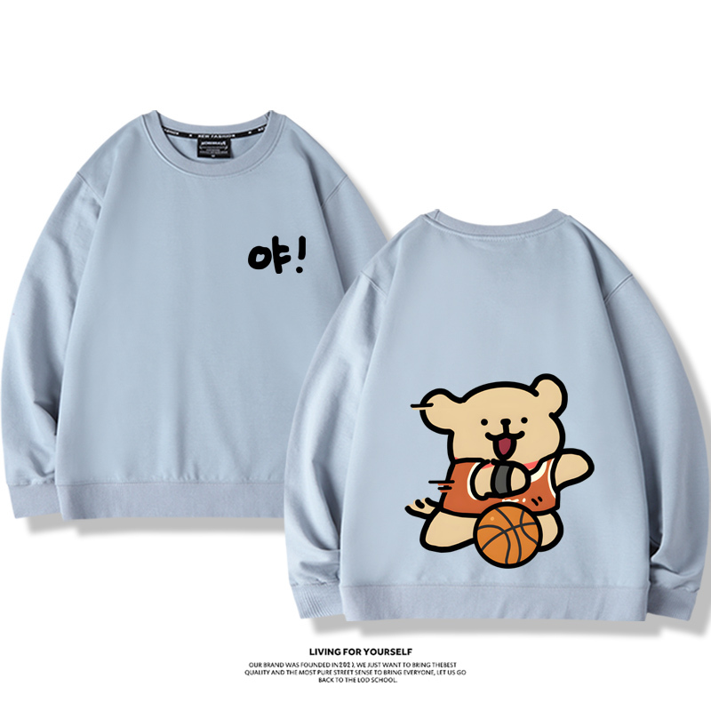 線條小狗2023親子情侶裝 圓領長袖