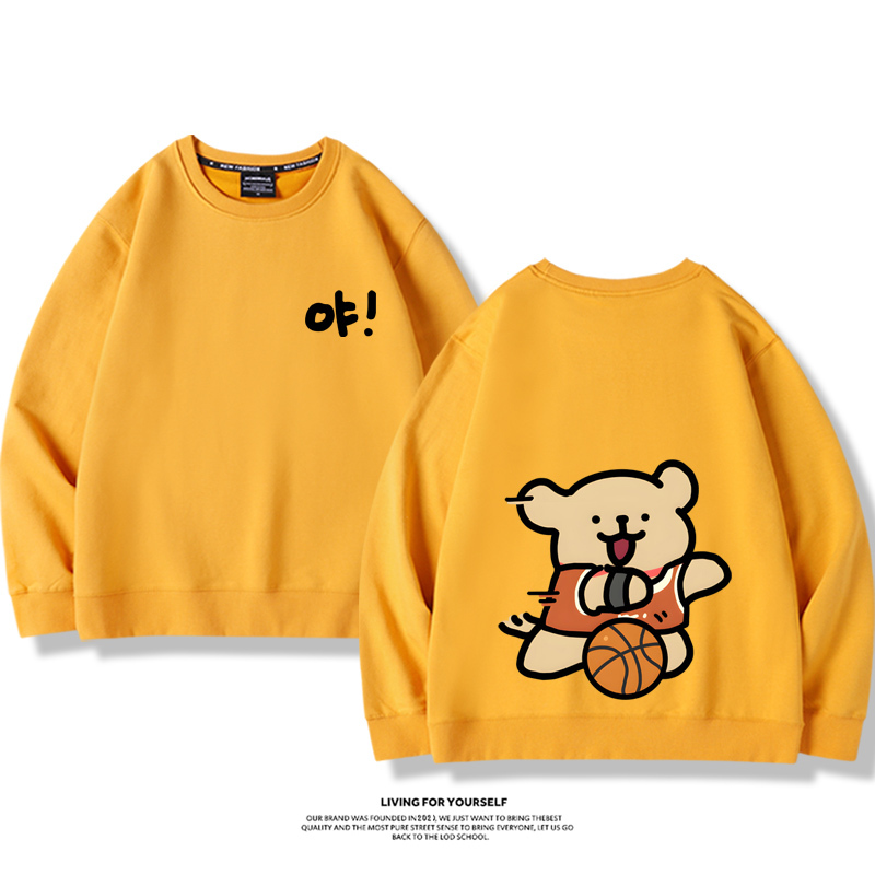 線條小狗2023親子情侶裝 圓領長袖