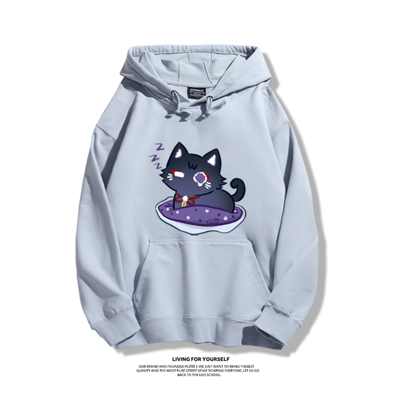 原神散兵貓貓聯名衛衣2023秋冬新款親子情侶裝薄絨款連帽衛衣