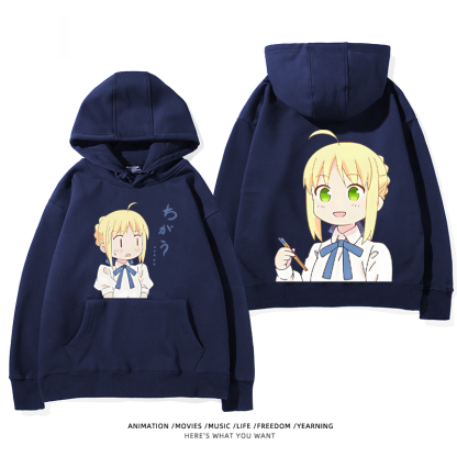 fate 2024秋冬新款親子情侶裝薄絨款連帽衛衣