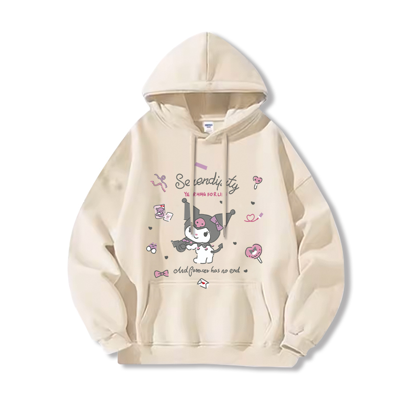 三麗鷗 聯名衛衣2024秋冬新款親子情侶裝薄絨款連帽衛衣