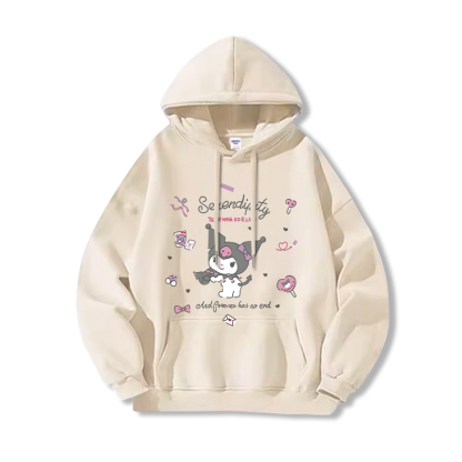 三麗鷗 聯名衛衣2024秋冬新款親子情侶裝薄絨款連帽衛衣